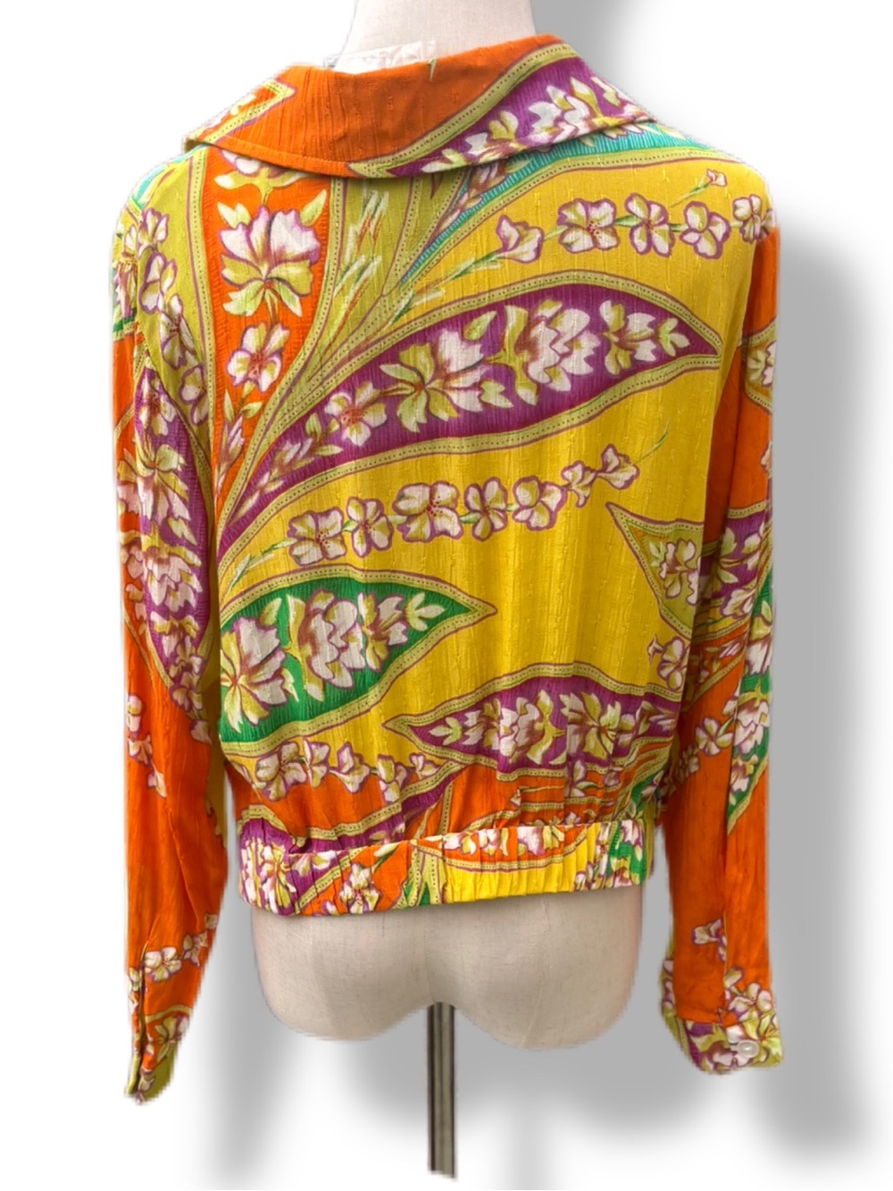 NWT Haute Hippie Floral Paisley Faux Wrap Cropped Boho Blouse - Small - Picture 5 of 8
